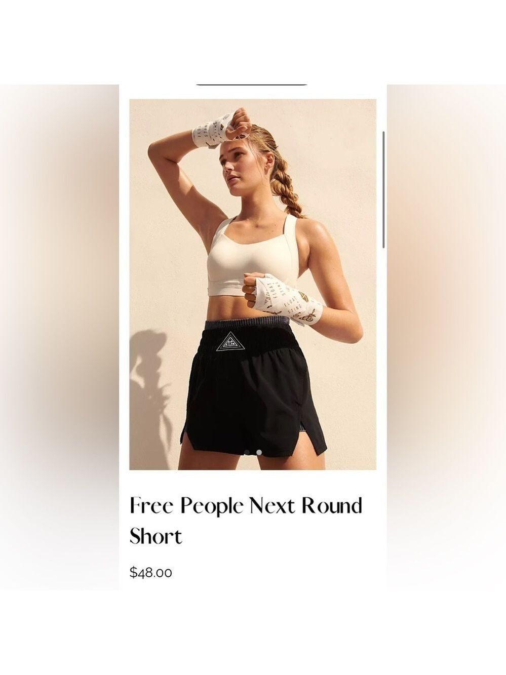 Free People Size SM Next Round Boxer Style Workout Shorts- Wide Waist, Highrise